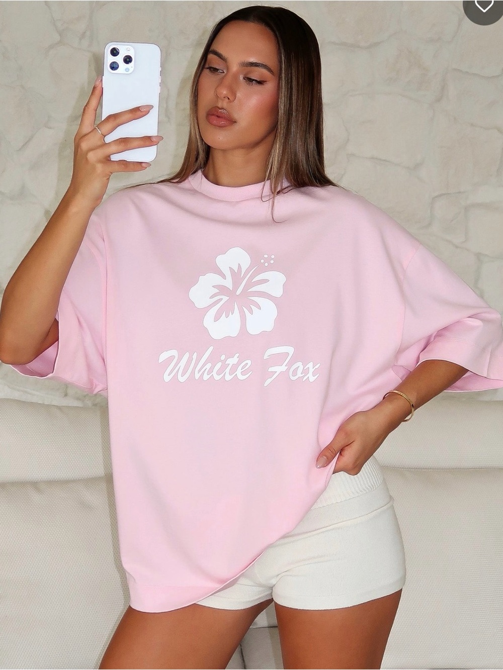 White Fox Boutique Own Your Glow Oversized Tee Pink